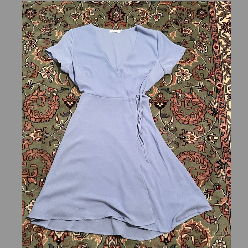 Light Blue Wrap Dress
